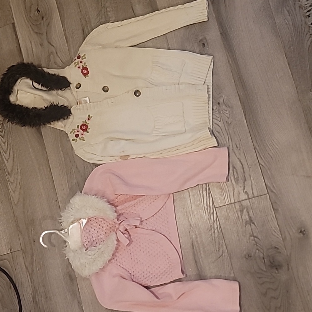 Gymboree Sweater LOT CardiganS W/FAUX FUR Size Small